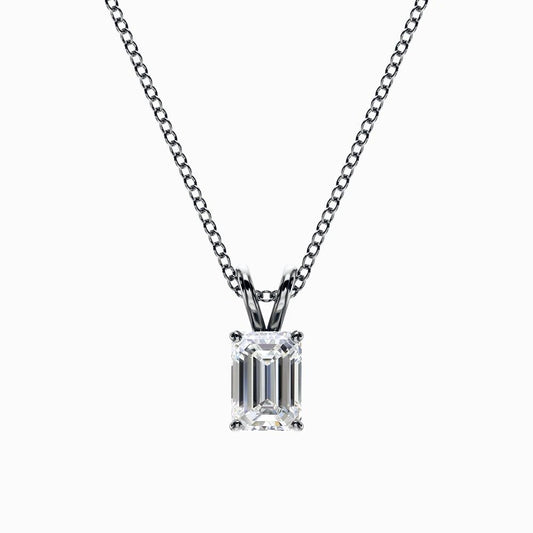 Emerald Shape Lab Grown Diamond Pendant D VVS2