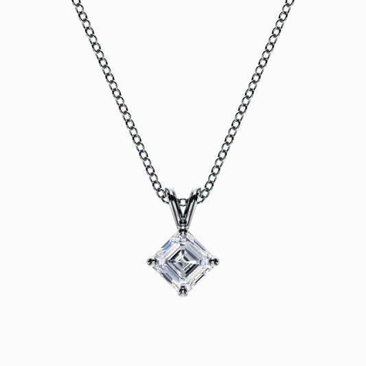 Asscher Shape Lab Grown Diamond Pendant D VVS2