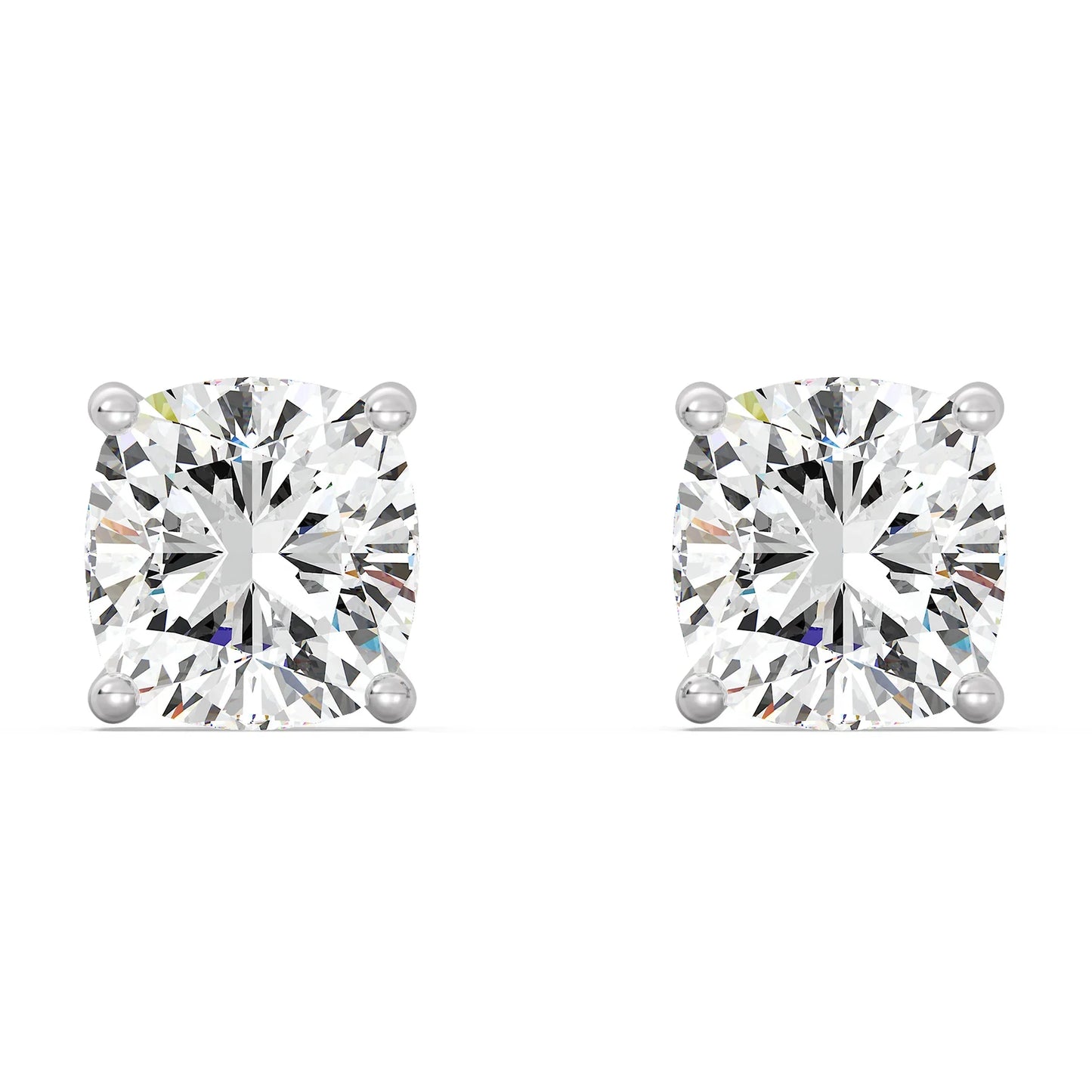 IGI Certified D VVS2 Lab Grown Diamond Cushion Cut Solitaire Studs