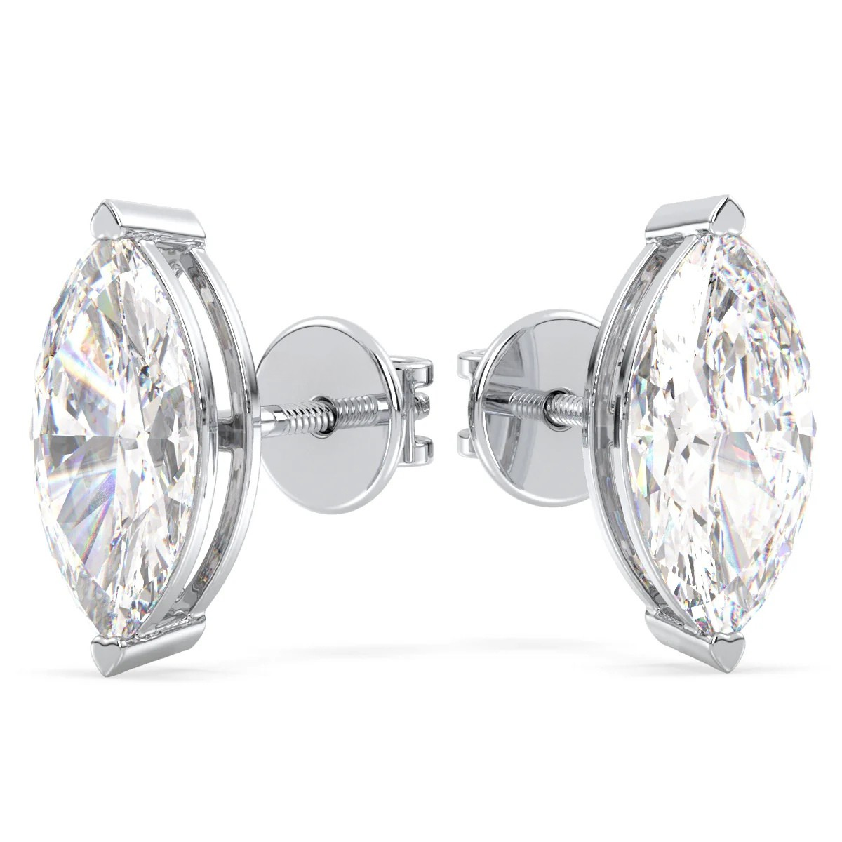 IGI Certified D VVS2 Lab Grown Diamond Marquise Cut Solitaire Studs