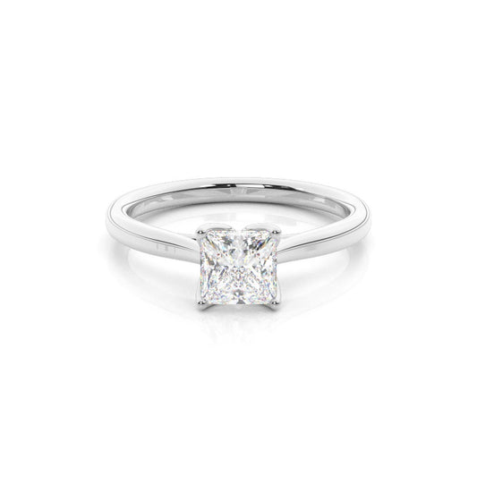 IGI Certified 1CT D VVS2 Lab Grown Diamond Princess Cut Solitaire Ring