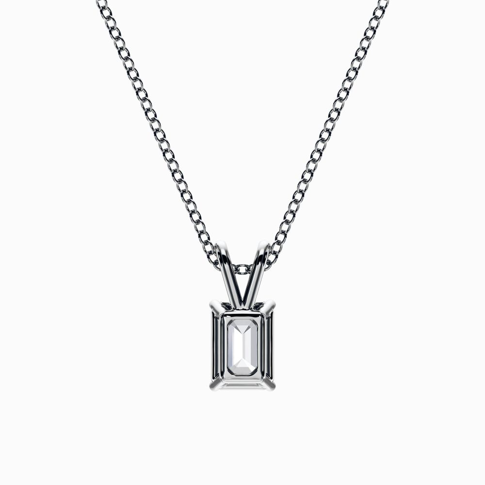 Emerald Shape Lab Grown Diamond Pendant D VVS2