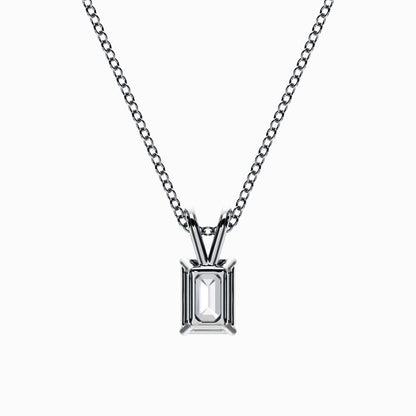 Emerald Shape Lab Grown Diamond Pendant D VVS2