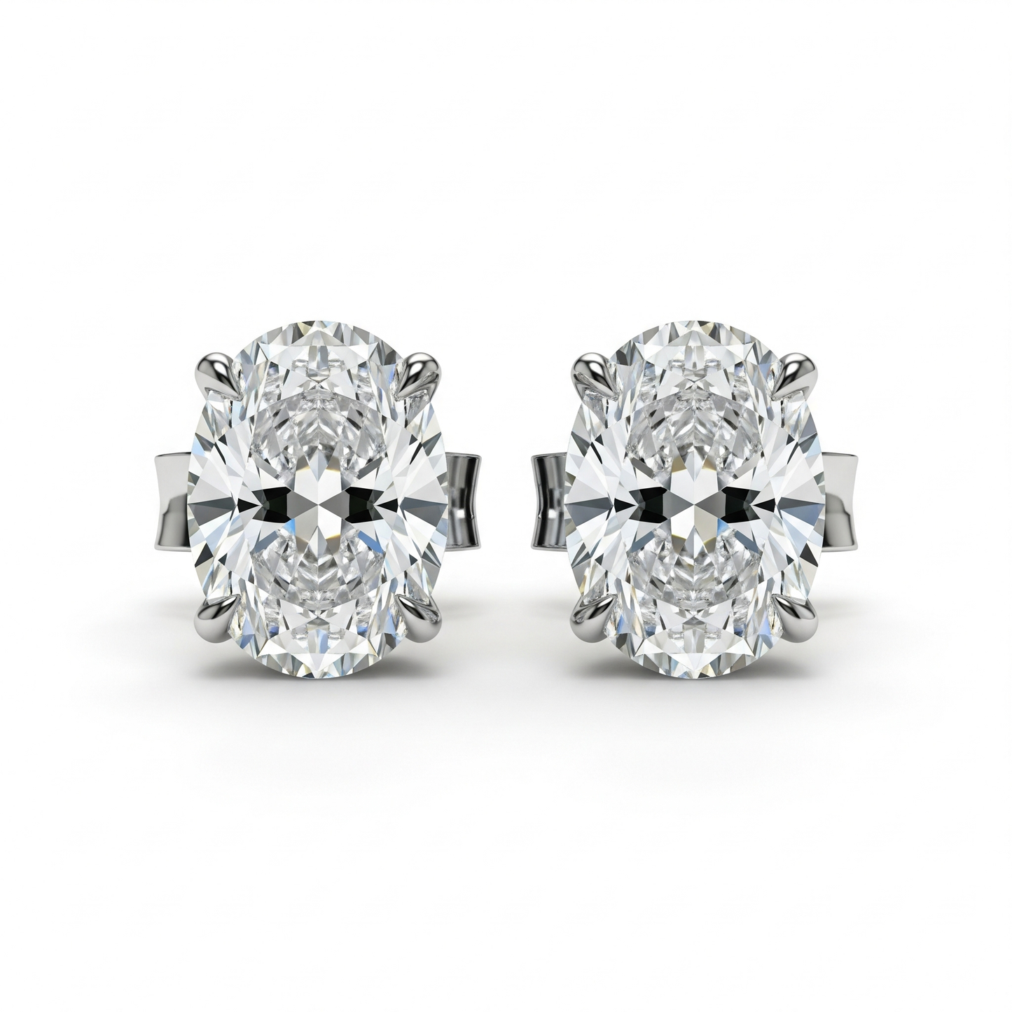 IGI Certified D VVS2 Lab Grown Diamond Oval Cut Solitaire Studs