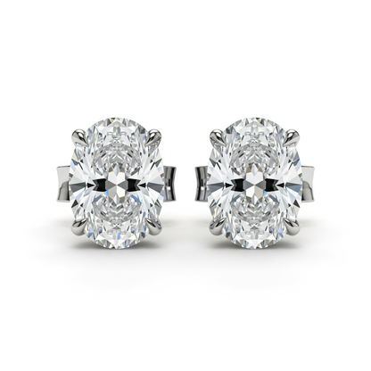 IGI Certified D VVS2 Lab Grown Diamond Oval Cut Solitaire Studs