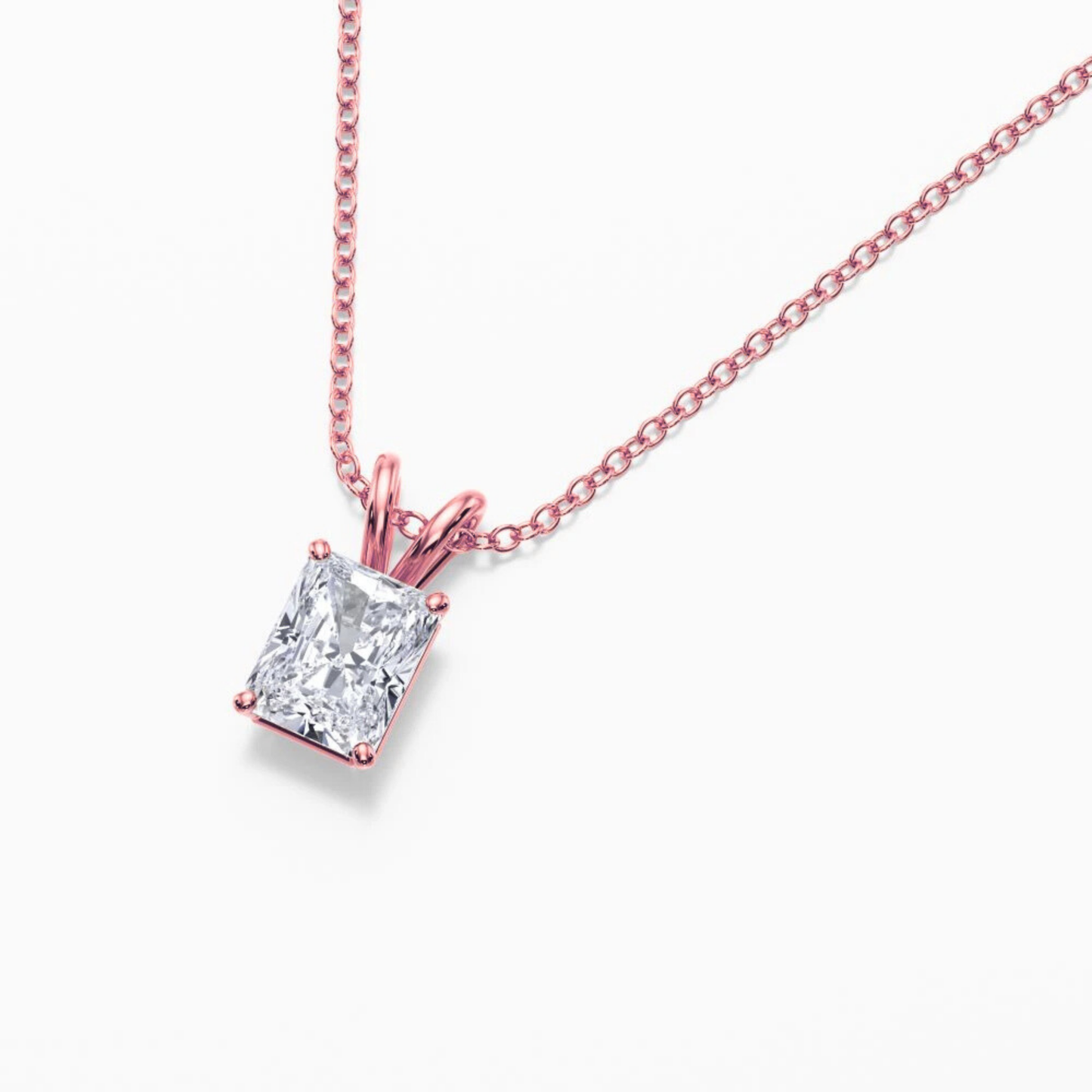 Radiant Shape Lab Grown Diamond Pendant D VVS2